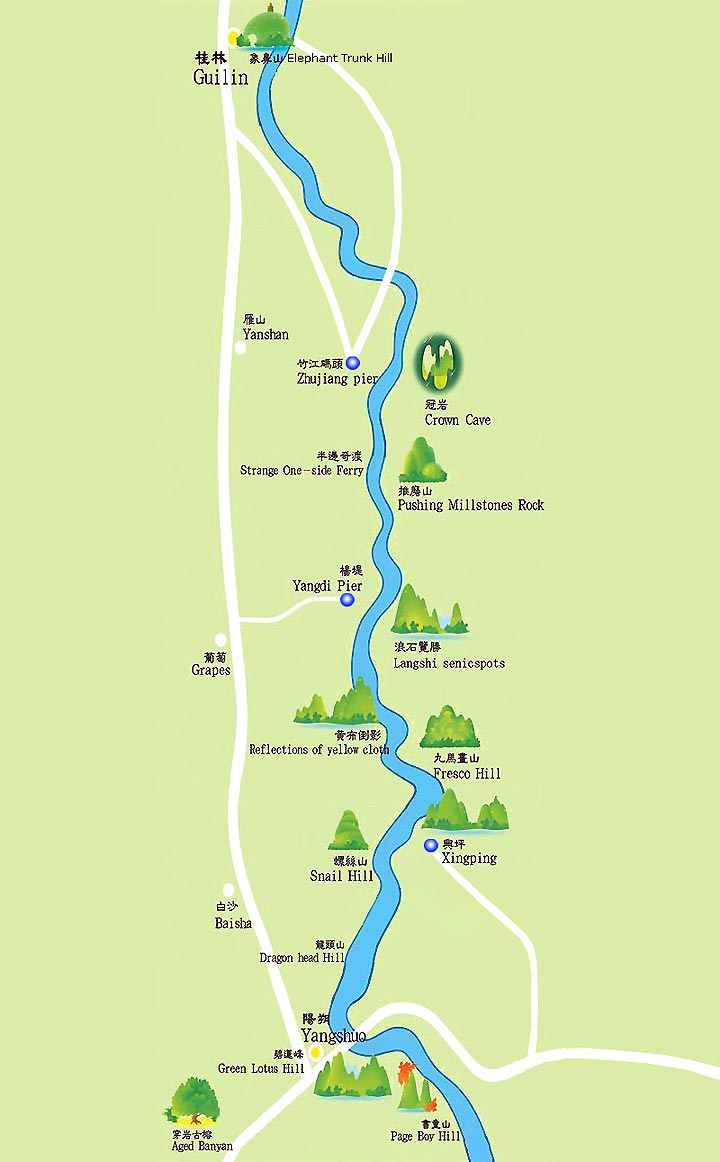 Map of Li River