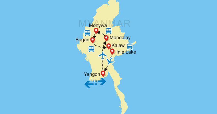 yangonmandalaymonywabagankalawinlelake